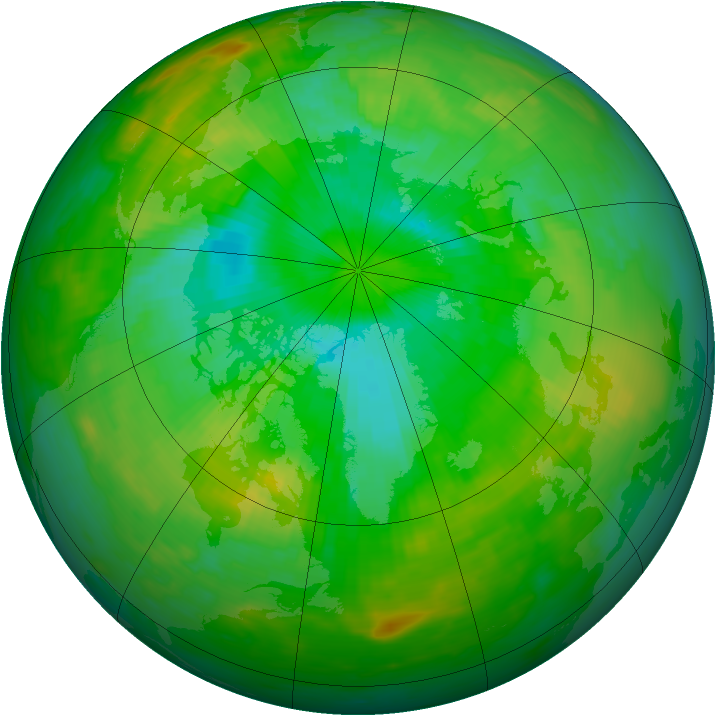 Arctic ozone map for 25 July 1979
